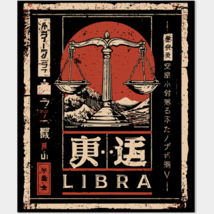 Libra Zodiac Poster – Balanced Aesthetic in Japanese Zen Style Posters and Art