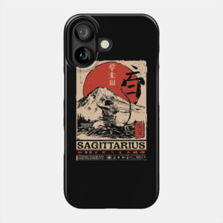 Sagittarius Zodiac Poster – Japanese Archer Spirit Design Phone Case