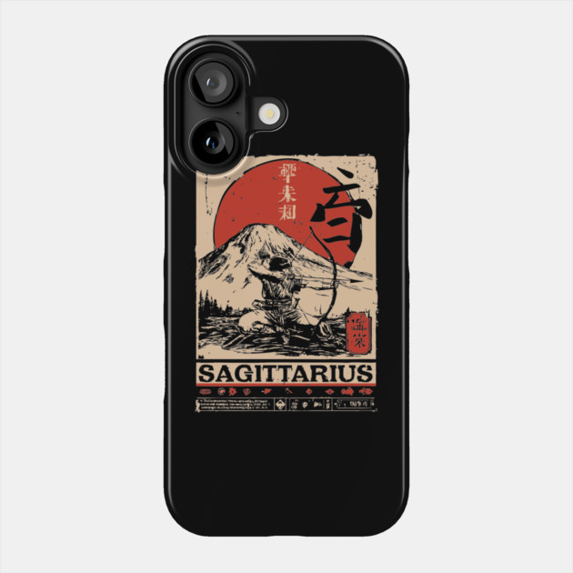 Sagittarius Zodiac Poster – Japanese Archer Spirit Design Phone Case by TuncGK