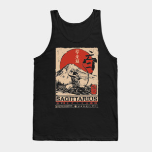 Sagittarius Zodiac Poster – Japanese Archer Spirit Design Tank Top