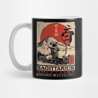 Sagittarius Zodiac Poster – Japanese Archer Spirit Design Mug