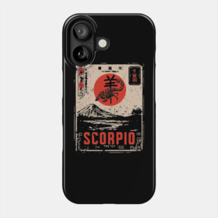 Scorpio Zodiac Poster – Intense Japanese Scorpion Design Phone Case