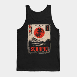 Scorpio Zodiac Poster – Intense Japanese Scorpion Design Tank Top