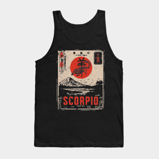 Scorpio Zodiac Poster – Intense Japanese Scorpion Design Tank Top by TuncGK