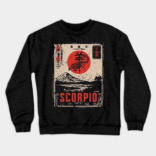 Scorpio Zodiac Poster – Intense Japanese Scorpion Design Crewneck Sweatshirt
