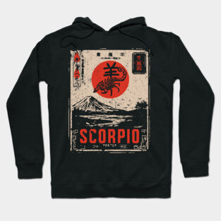 Scorpio Zodiac Poster – Intense Japanese Scorpion Design Hoodie