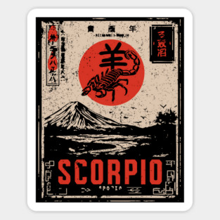 Scorpio Zodiac Poster – Intense Japanese Scorpion Design Sticker