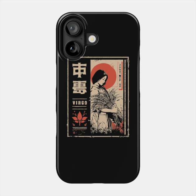 Virgo Zodiac Poster – Elegant Japanese Earth Sign Design Phone Case by TuncGK