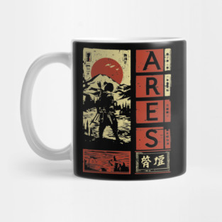 Ares God of War Poster – Japanese Mythology Woodblock Print Mug