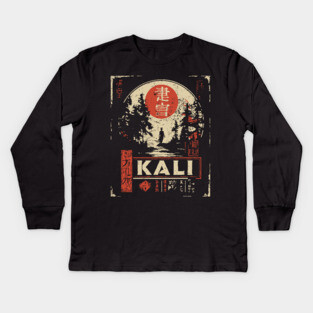 Kali Goddess Poster – Japanese Dark Divine Power Art Kids Long Sleeve T-Shirt