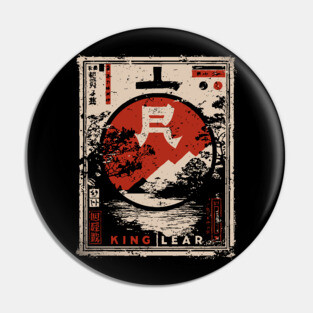King Lear Poster – Japanese Ukiyo-e Shakespeare Tragedy Art Pin