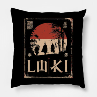 Loki God Poster – Norse Trickster in Japanese Ukiyo-e Style Pillow