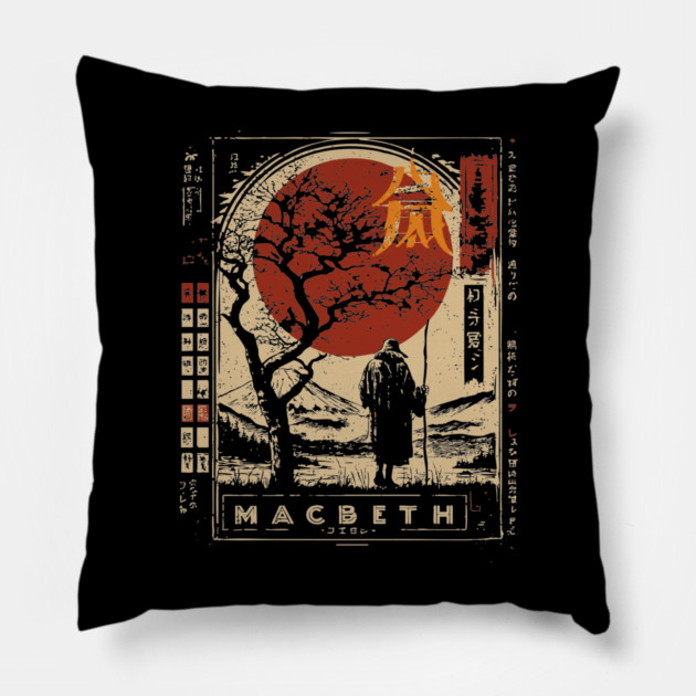 Macbeth Poster – Japanese Style Shakespeare Tragedy Print Pillow by TuncGK