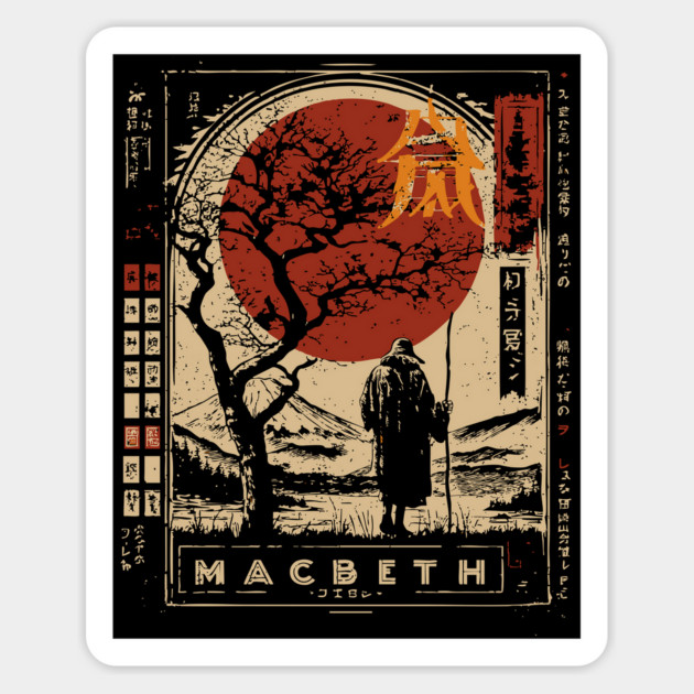 Macbeth Poster – Japanese Style Shakespeare Tragedy Print Magnet by TuncGK