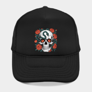 Skull Wrapped in Serpent with Marigolds Hat