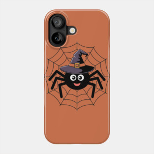 Cute Witch Spider with Web Halloween Fun Phone Case