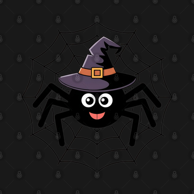 Cute Witch Spider with Web Halloween Fun by BirdsnStuff