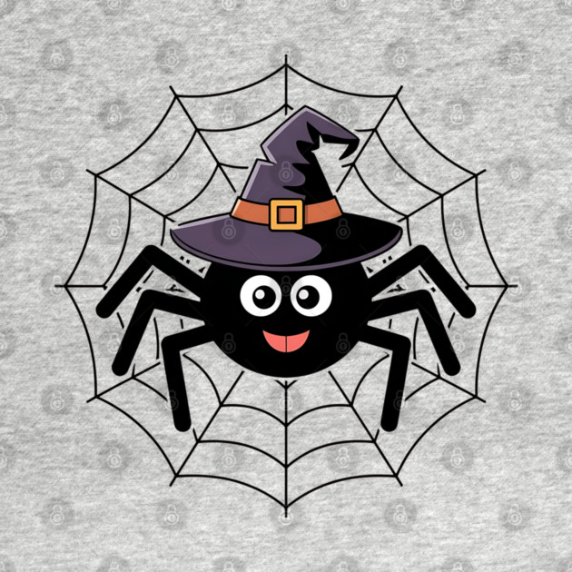 Cute Witch Spider with Web Halloween Fun by BirdsnStuff
