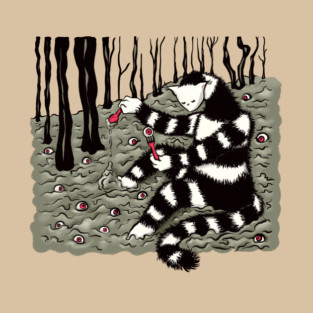 The Mud Dweller: Weird Cat and Eyeballs T-Shirt