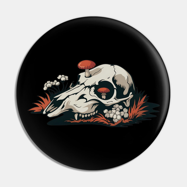 Fungi-Filled Deer Skull in Spooky Forest Floor Scene Pin by BirdsnStuff