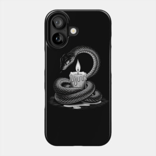 Serpent with Candle in Dark Gothic Ritual Style Phone Case