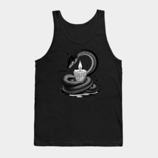 Serpent with Candle in Dark Gothic Ritual Style Tank Top