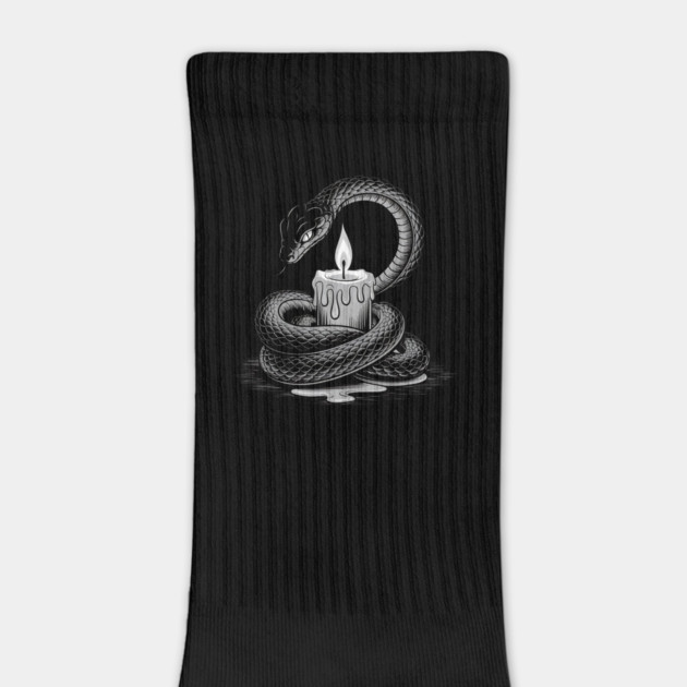 Serpent with Candle in Dark Gothic Ritual Style by BirdsnStuff