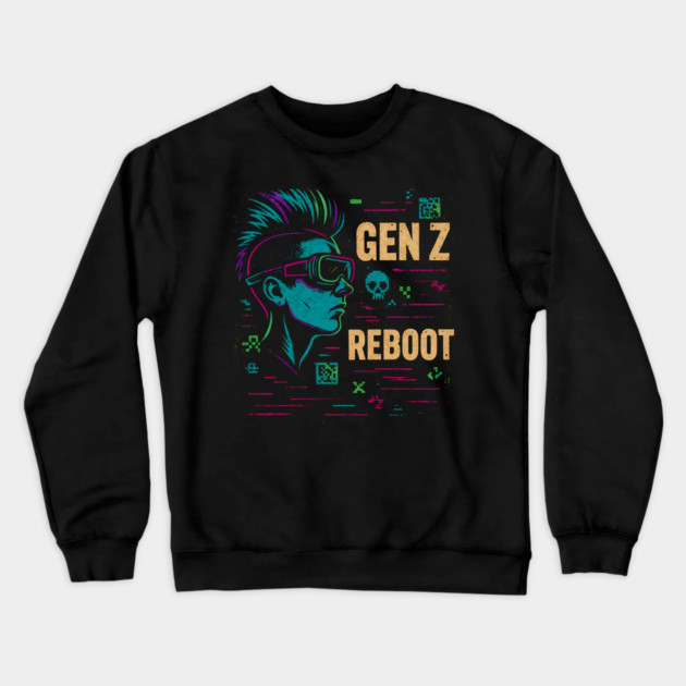 GEN Z REBOOT — Tech Rebellion Unleashed Crewneck Sweatshirt by Hobby Helpers Merch