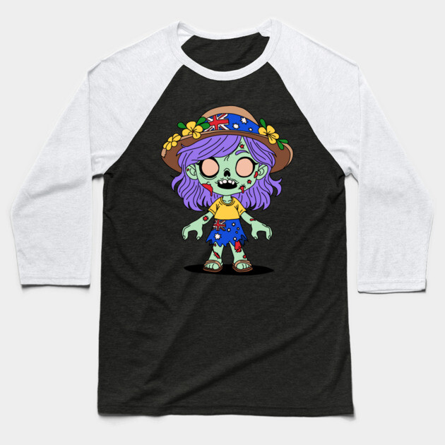 Australian Zombie Baseball T-Shirt by H. R. Sinclair