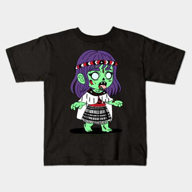 Māori Zombie Kids T-Shirt by H. R. Sinclair