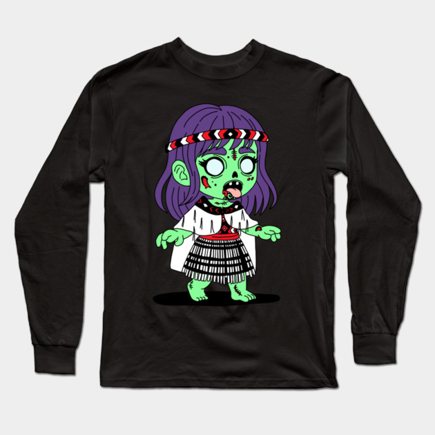 Māori Zombie Long Sleeve T-Shirt by H. R. Sinclair