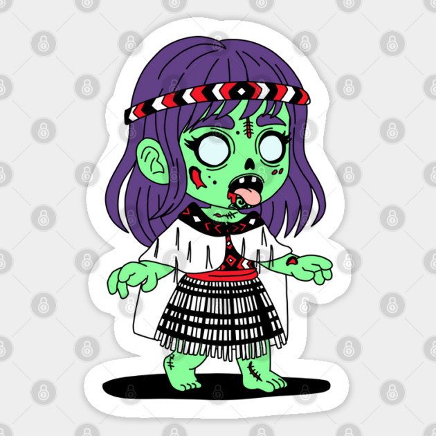 Māori Zombie Sticker by H. R. Sinclair