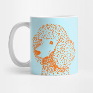 Poodle (Light Blue and Orange) Mug