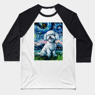 Bichon Frise Night Baseball T-Shirt