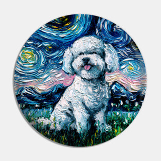 Bichon Frise Night Pin