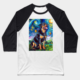 Rottweiler Night 2 Baseball T-Shirt