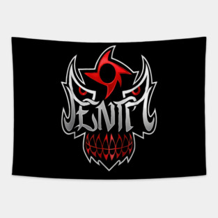 Penta Mask Tribal Design Tapestry