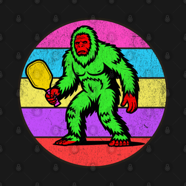 Bigfoot Pickleball Retro Vintage 80s Sasquatch Pickleball Lovers by Yesteeyear
