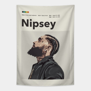 nipsey lithography Tapestry