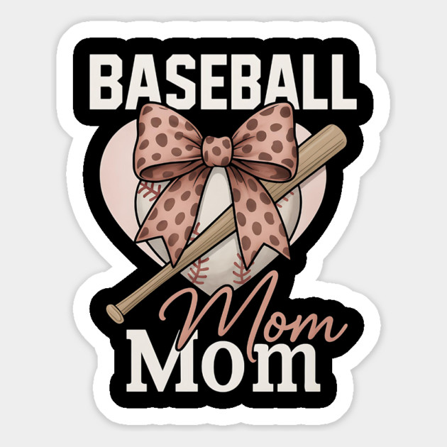 Leopard Coquette Bow Baseball Mom | Cute Coquette Mother’s Day Gift for Sport Moms Magnet by ArtistTee ⭐⭐⭐⭐⭐