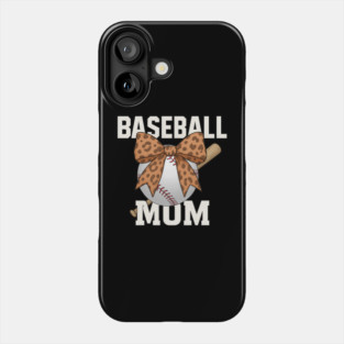 Baseball Mom Leopard Coquette Bow - Mother's Day Gift​ Phone Case