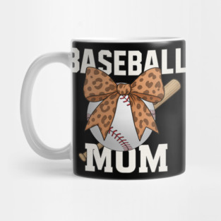 Baseball Mom Leopard Coquette Bow - Mother's Day Gift​ Mug
