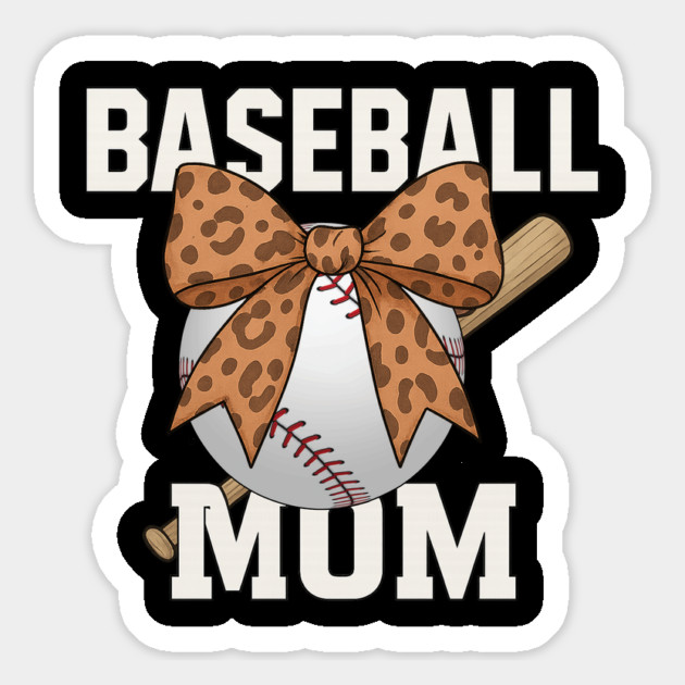 Baseball Mom Leopard Coquette Bow - Mother's Day Gift​ Magnet by ArtistTee ⭐⭐⭐⭐⭐