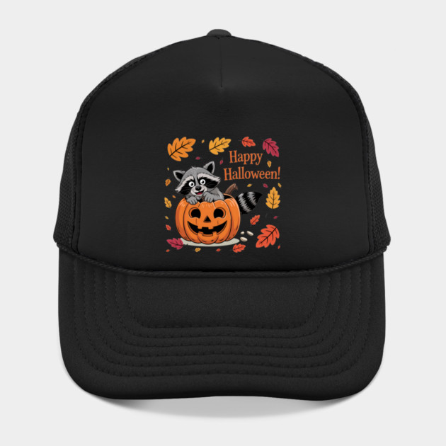 Happy Halloween with Raccoon in Pumpkin by BirdsnStuff