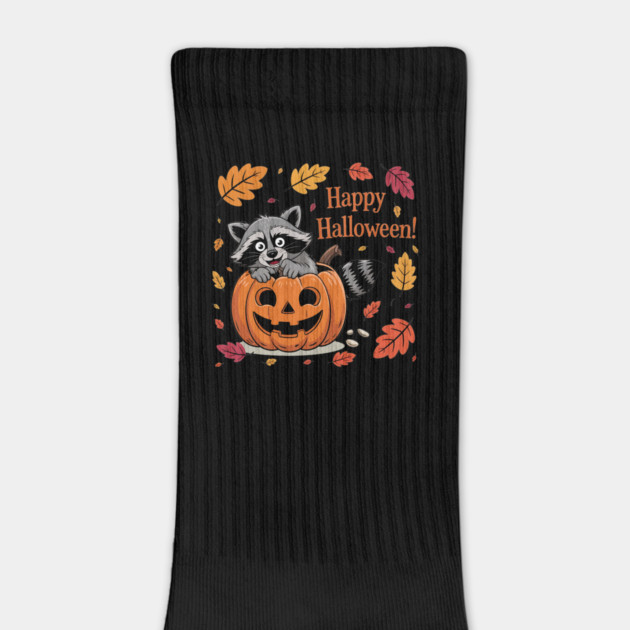 Happy Halloween with Raccoon in Pumpkin by BirdsnStuff