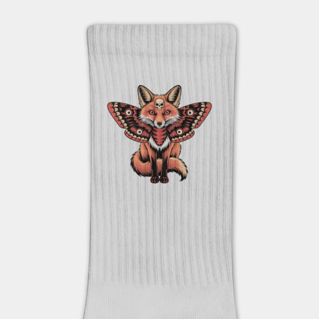 Red Fox with Gothic Death’s-Head Moth Wings by BirdsnStuff