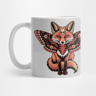 Red Fox with Gothic Death’s-Head Moth Wings Mug