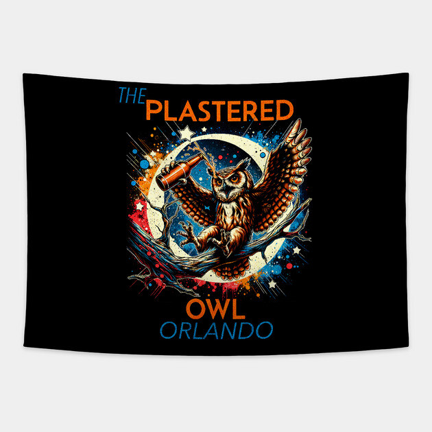 The Plastered Owl New Theme Park Bar Orlando Florida Tapestry by Joaddo