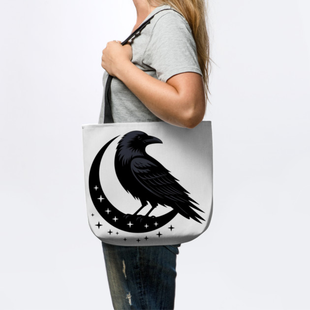 Gothic Raven Silhouette Minimalist Black Bird Design by BirdsnStuff