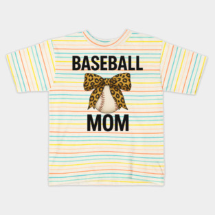 Baseball - Coquette - Bow - Women - Girls - Baseball - Cheer - Mom - Mama Kids T-Shirt